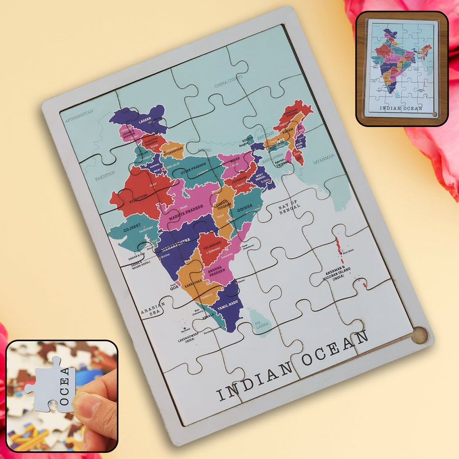 India Map Puzzle – Educational Wooden Toy for Kids 3+ Years