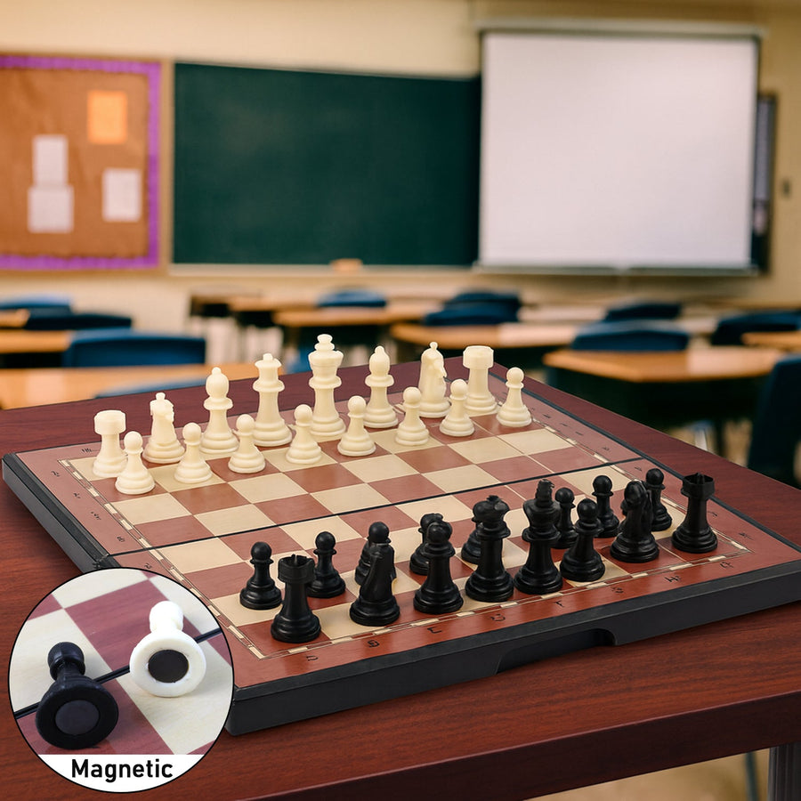 Portable Chess Set – Foldable, Travel-Friendly Vinyl Board with Plastic Pieces