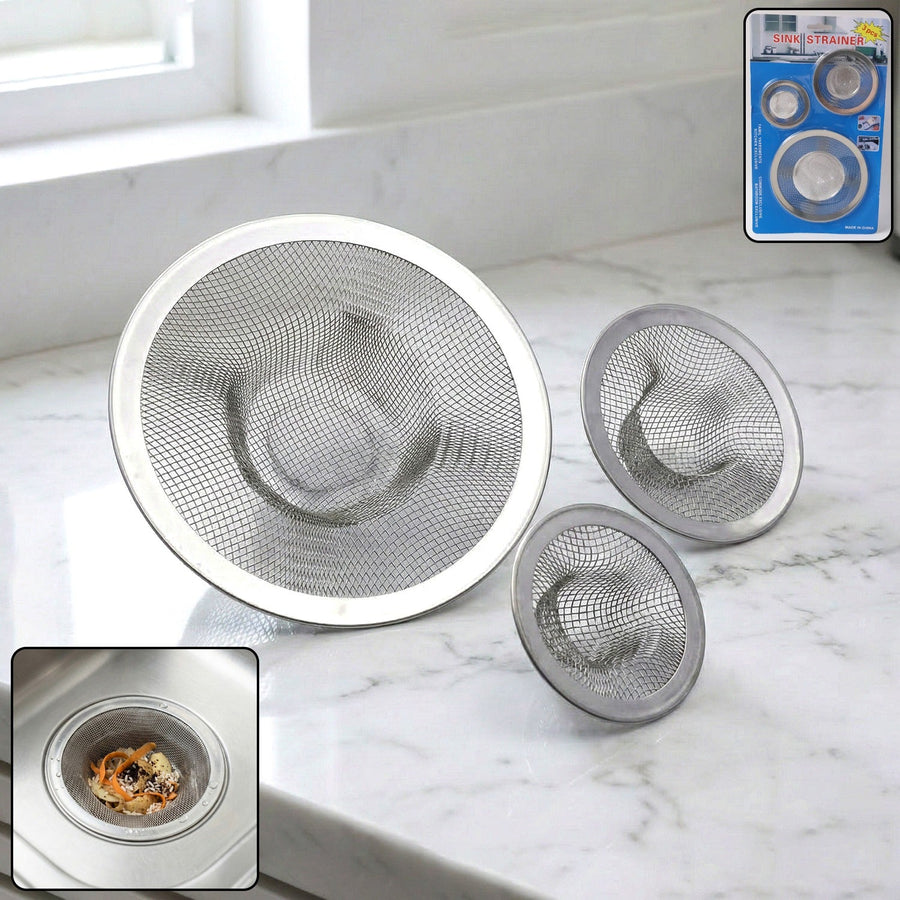Stainless Steel Sink Drain Strainer Set – Prevents Clogs & Odors