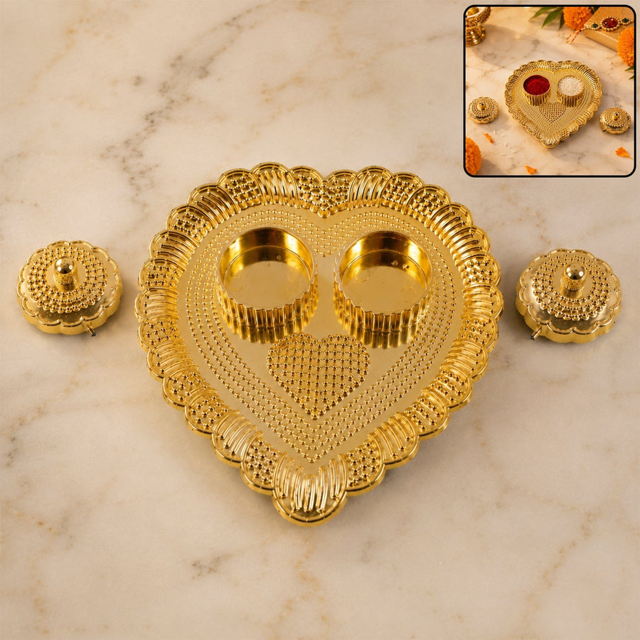 Heart Shaped Kumkum Holder – Elegant Puja Decor for Daily & Festive Rituals