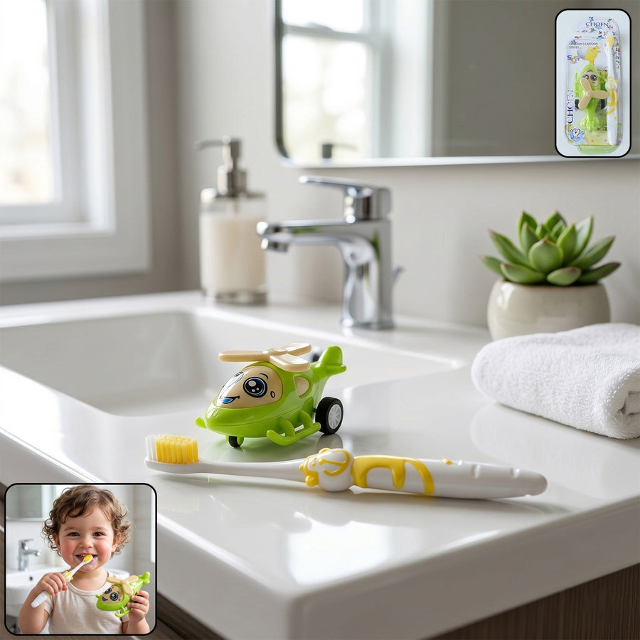 Kids Toothbrush with Helicopter Toy – Fun & Effective Oral Care