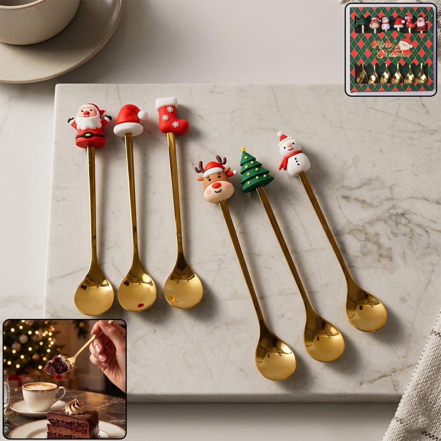 Golden Cartoon Spoon Set – Stylish & Durable Tableware
