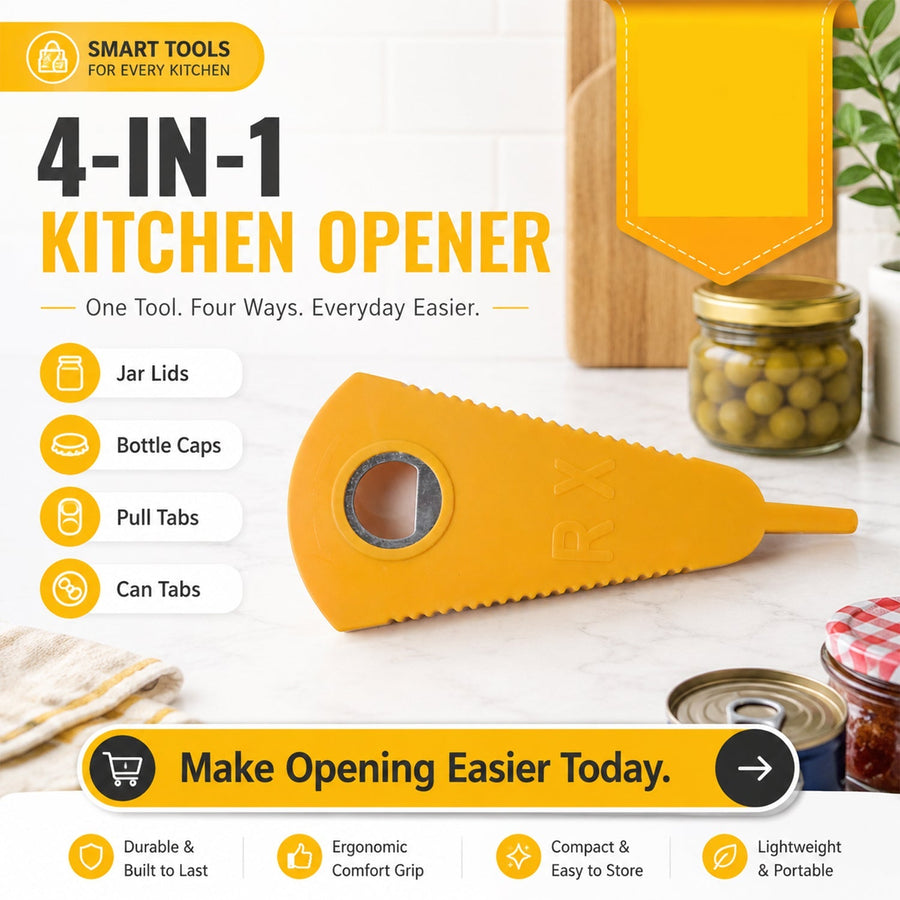 Stainless Steel Multipurpose Bottle & Can Opener – Easy-Grip Design