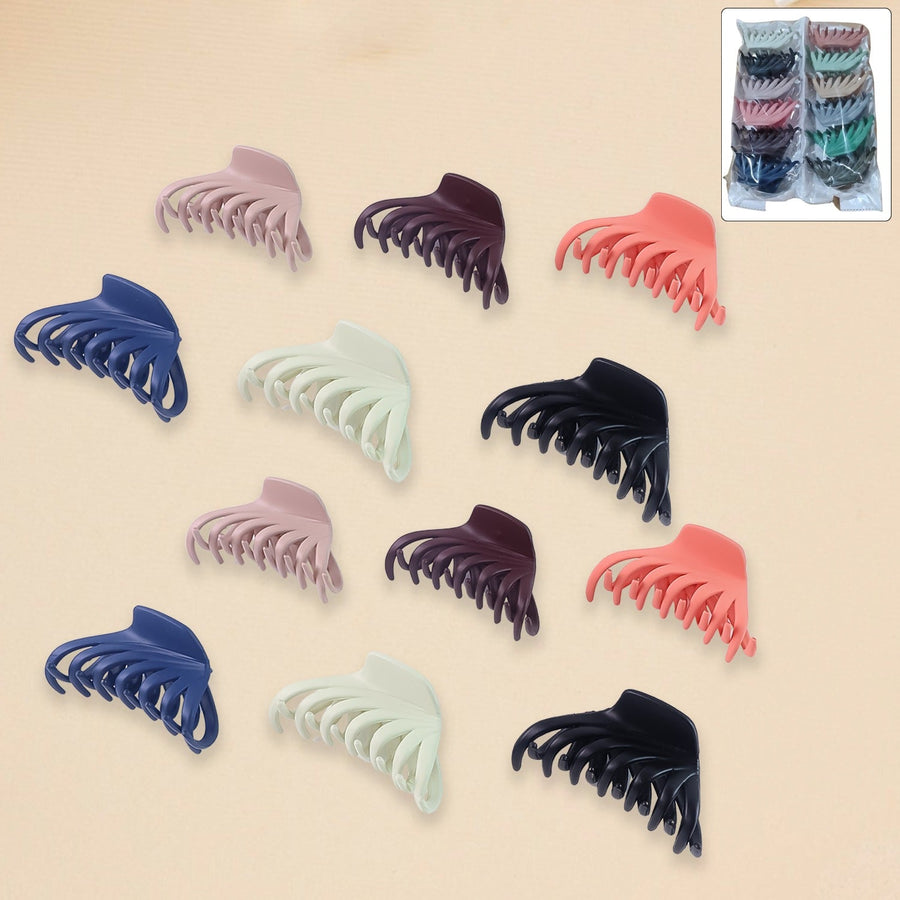 Hair Claw Clips Set – Matte Finish & Strong Grip, 12 Pieces
