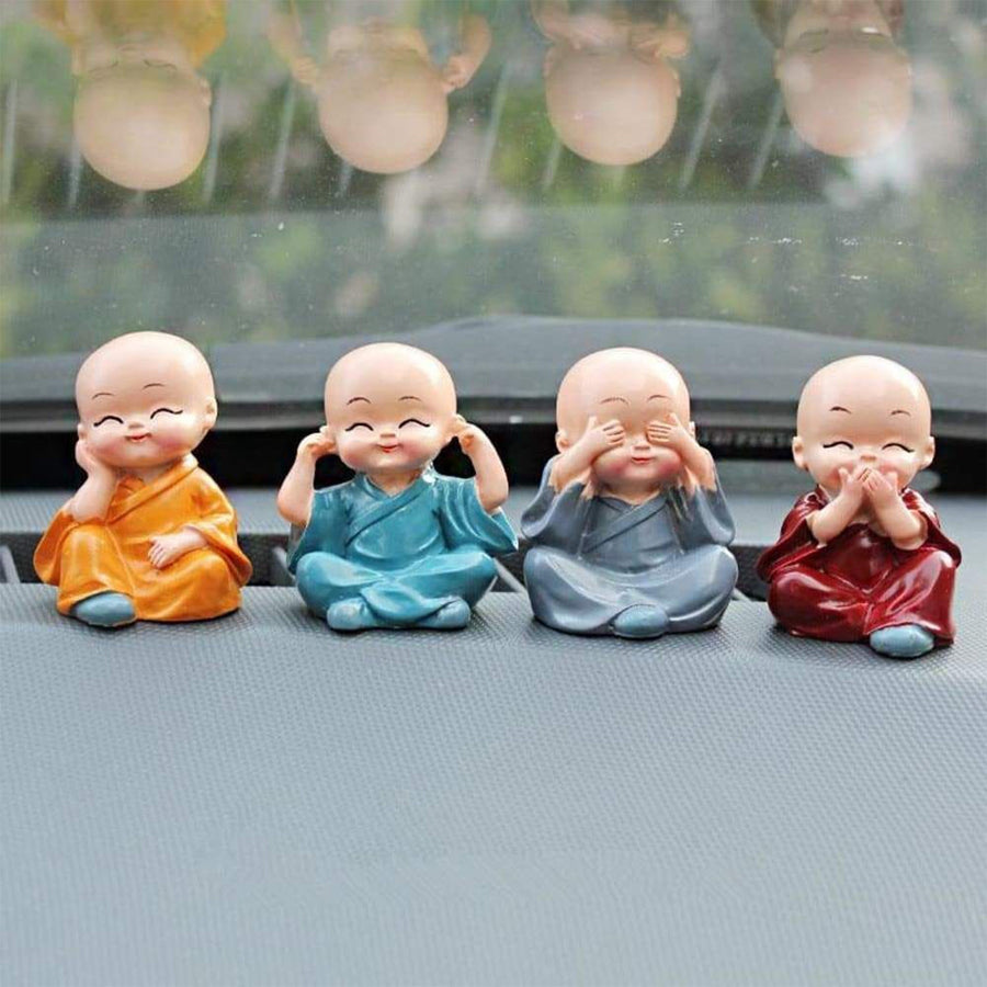 Baby Buddha Statue Set – 4-Piece Lightweight Decorative Showpieces