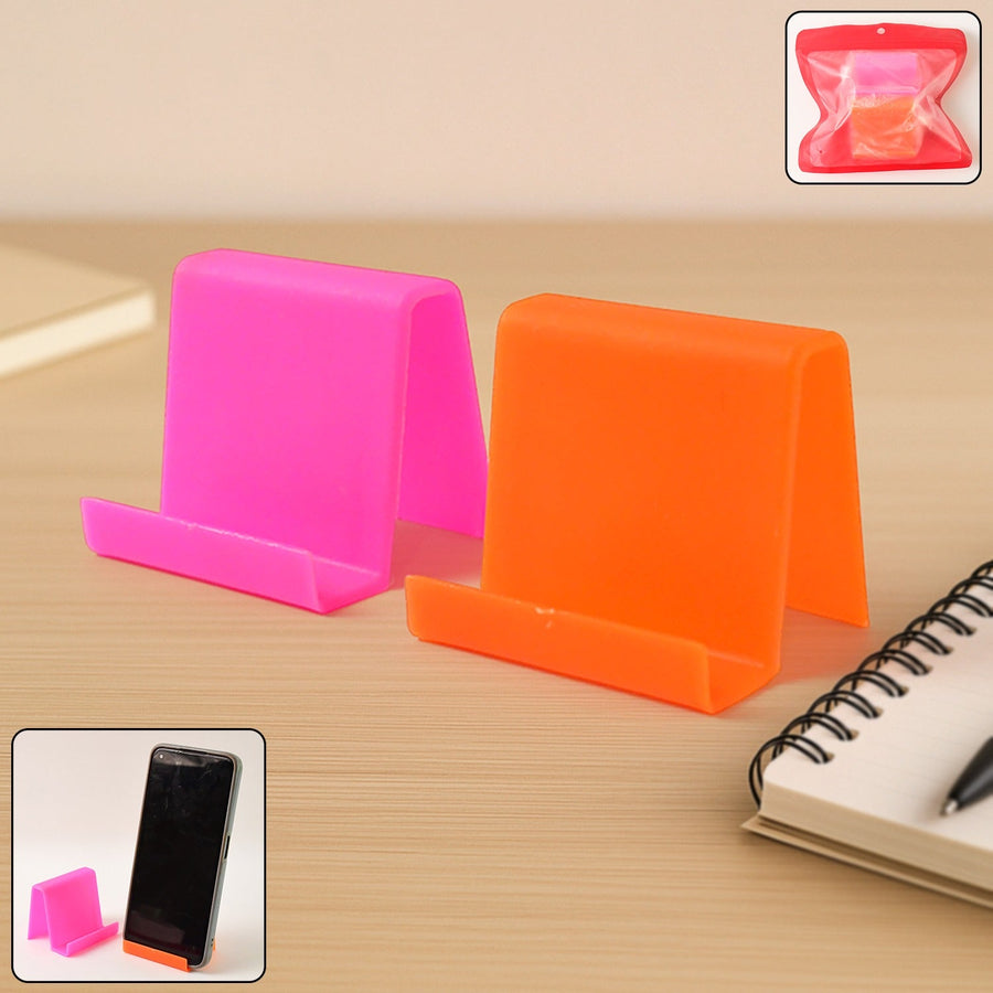 Mobile Phone Stand – Durable Plastic with Angled Support (2 Pc, Mixed Colors)