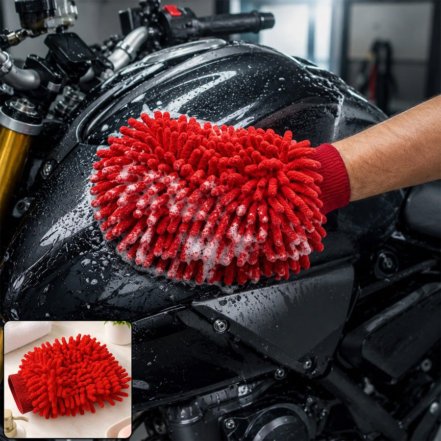 Microfiber Chenille Wash Glove for Bike Cleaning