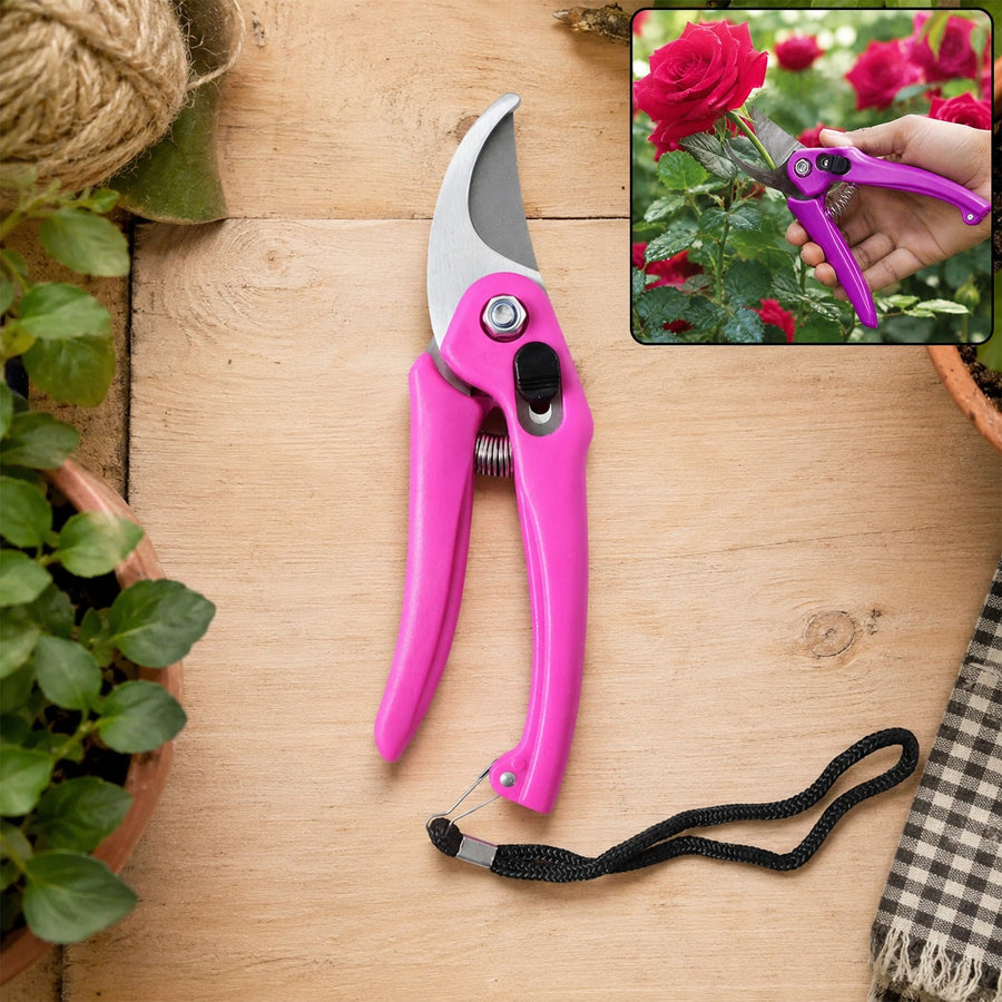 Flower Cutter Garden Scissors Stainless Steel Pruner Soft Grip (1 Pc)