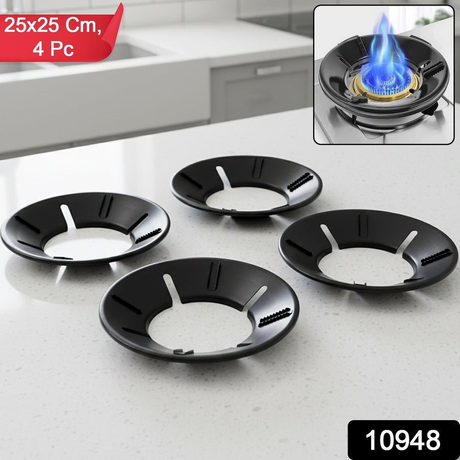 Gas Stove Flame Protector Ring – 4 Pc Set for Efficient Cooking