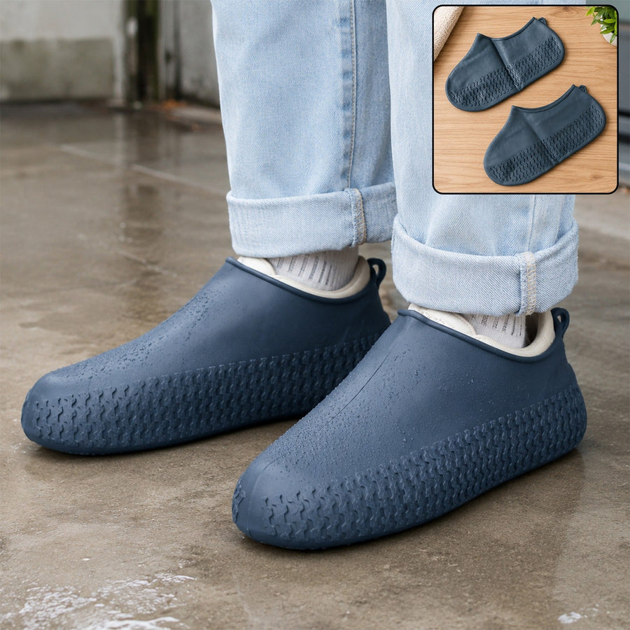 Waterproof Silicone Rain Shoe Cover 23 Cm Small Navy Blue