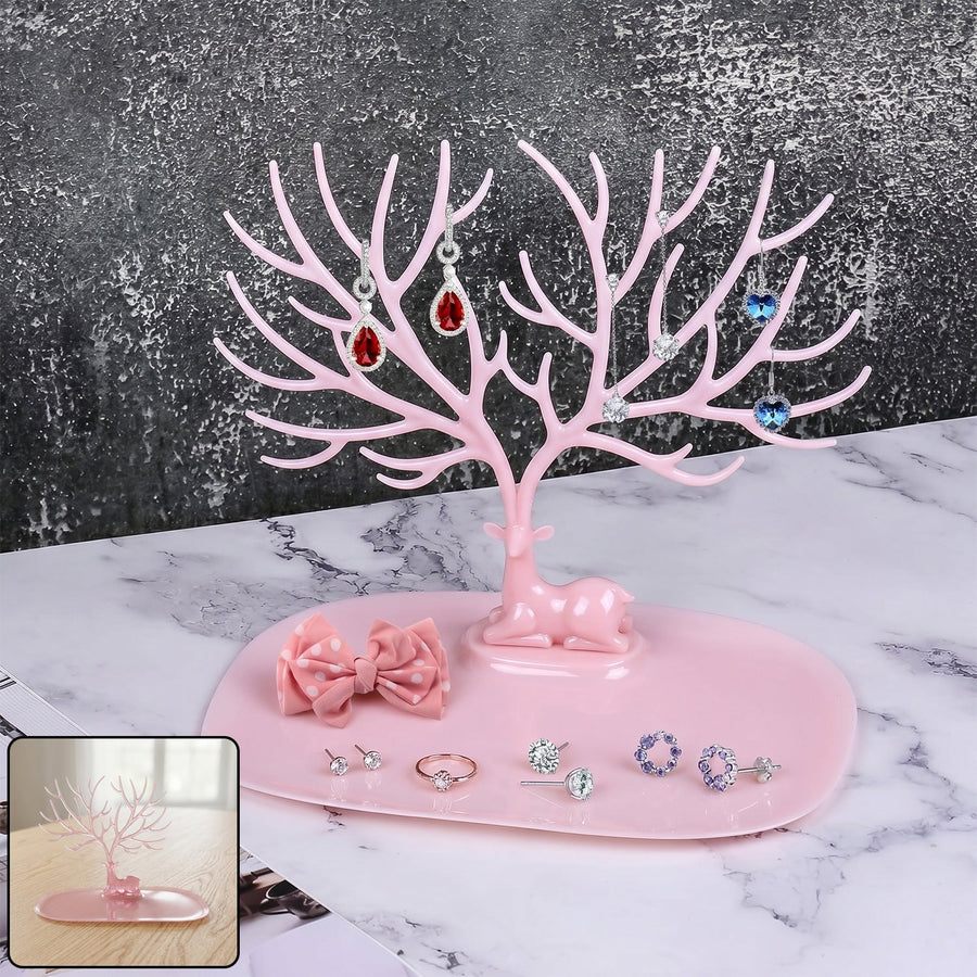 Jewelry Organizer Stand – Elegant Tree-Shaped Deer Design for Your Accessories