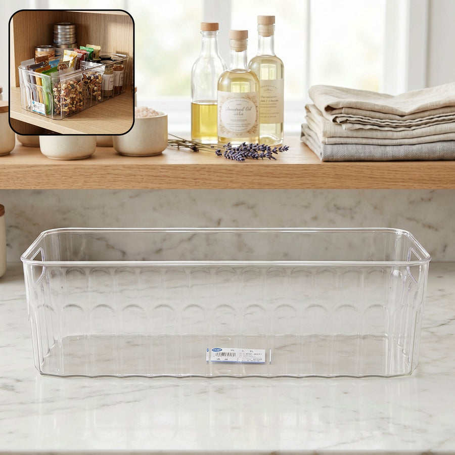 Plastic Fridge Organizer Basket – Clear Storage Solution for Kitchen