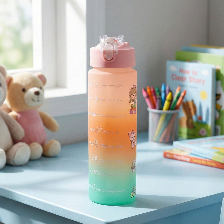 Motivational Gradient Water Bottle – 900ml Leakproof Hydration