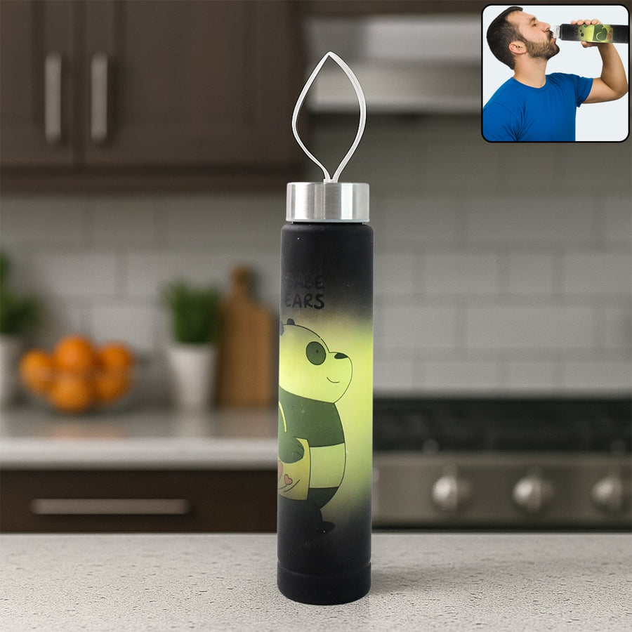 300ml Cartoon Printed Plastic Water Bottle – Leakproof & Portable