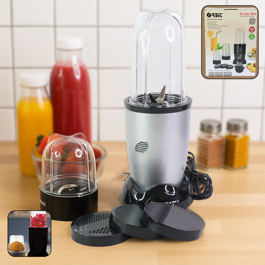 Orbit 400W Multi-Purpose Bullet Mixer – Compact Blender with Dual Jars