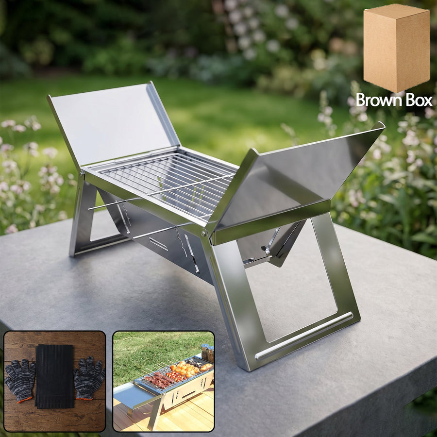 Portable Stainless Steel Grill – Compact Outdoor BBQ Solution