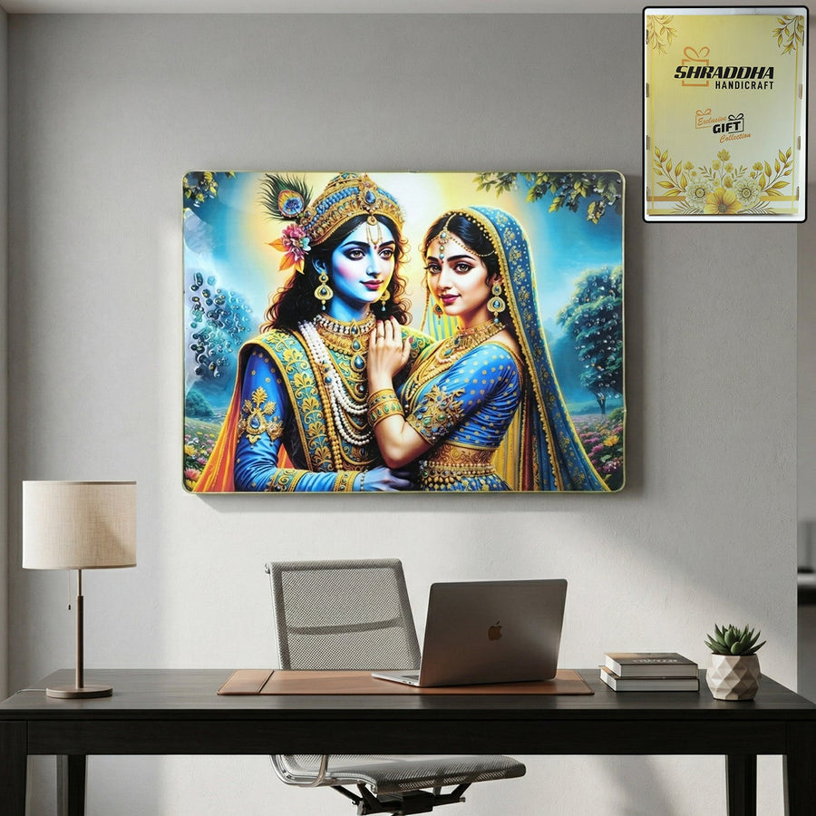 Radha Krishna Wall Frame – Elegant Divine Home Decor