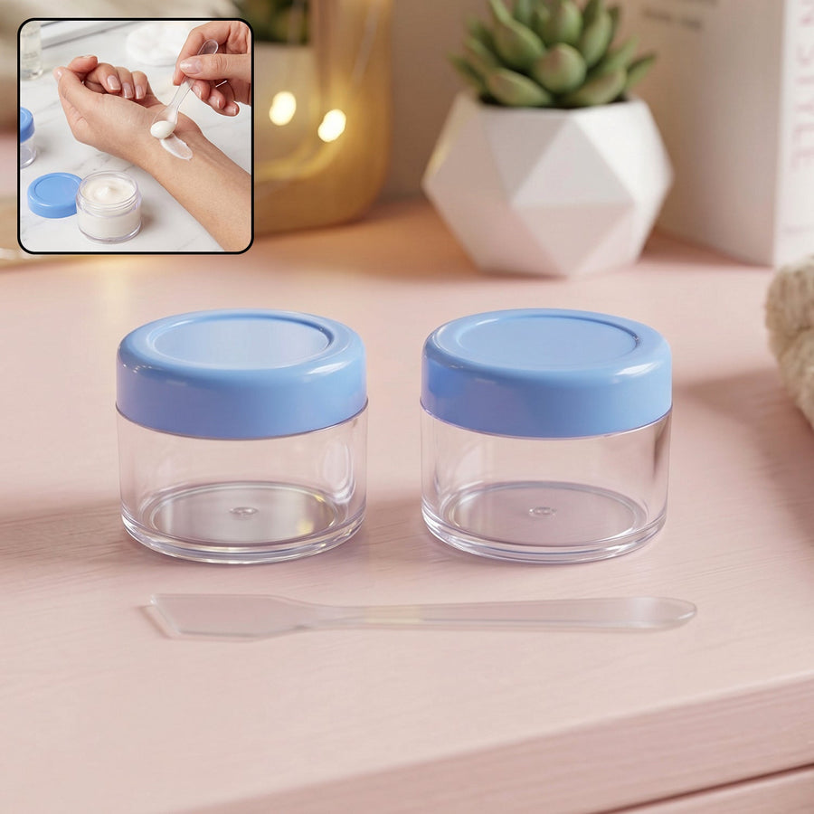 Plastic Cosmetic Jar Set – Refillable Travel Containers for Creams