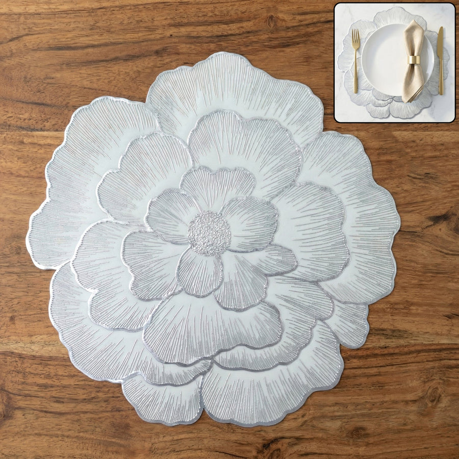 Round Floral PVC Table Mat – Waterproof & Heat Resistant for Dining