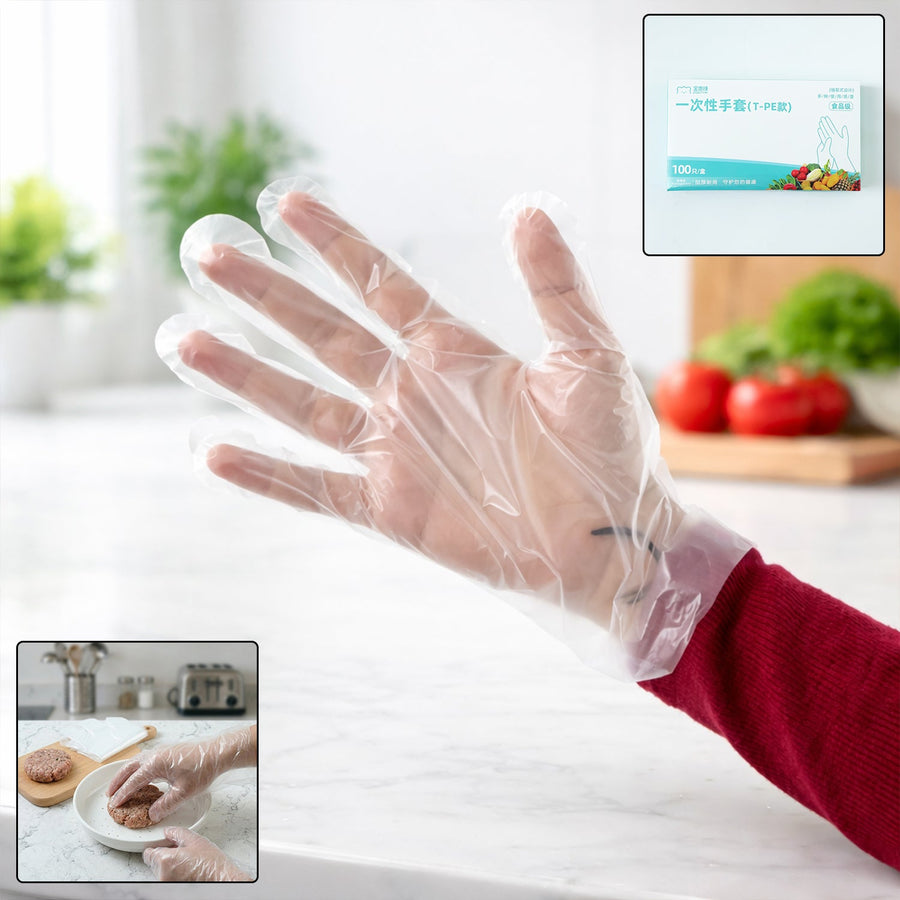 Disposable plastic hand gloves – lightweight food-safe cover