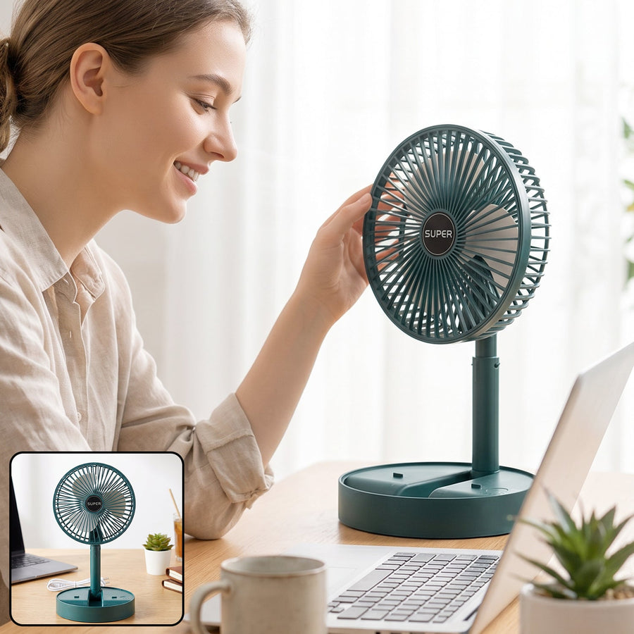 USB Powered Adjustable Height Table Fan for Desk Home and Office (1 Pc)