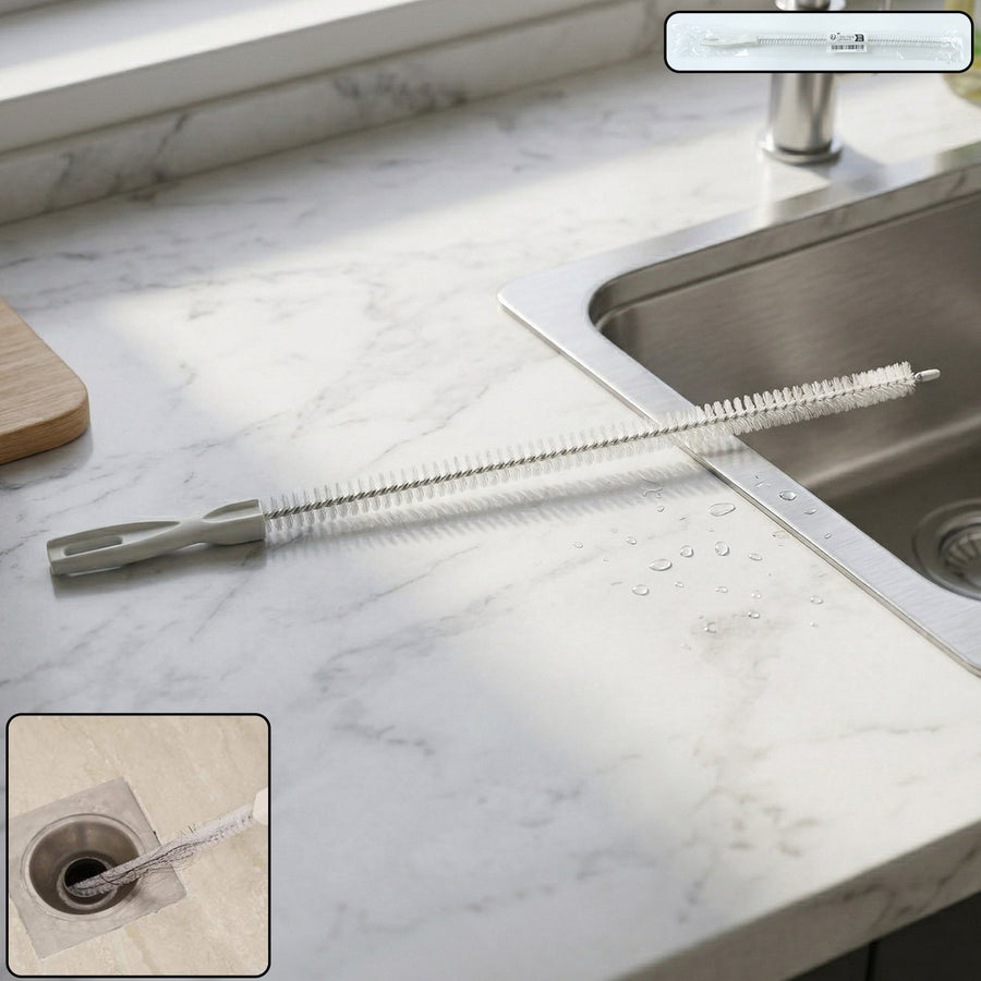Flexible Drain Cleaning Brush – Long Reach Dual-End Tool for Home