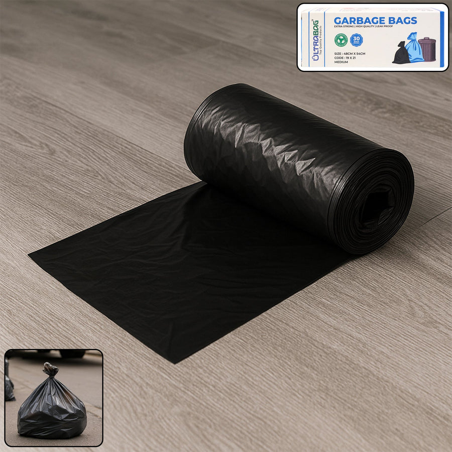 Extra-Strong Garbage Bag Roll – Leak-Proof & Tear-Resistant 48x54cm
