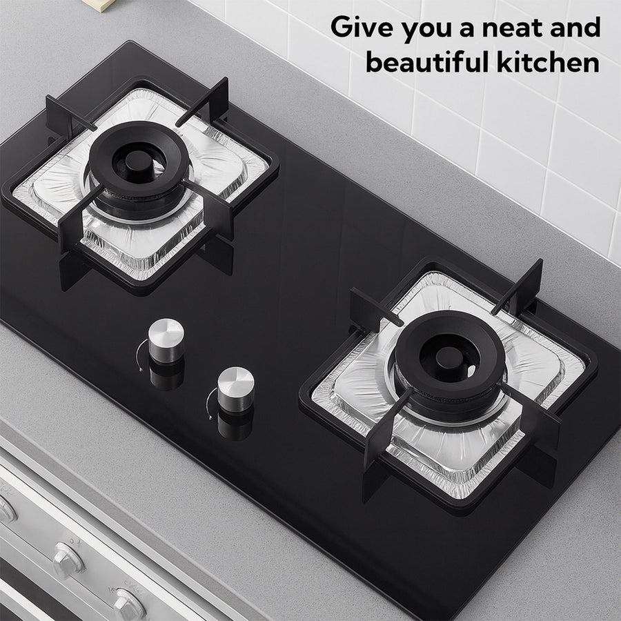 Aluminium Gas Stove Protector Covers – 10 Pc Disposable 23x23 cm