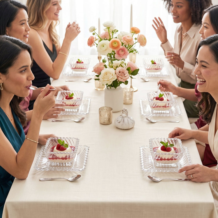 Glassware Serving Set – Elegant 12-Piece Snack & Dessert Plate Collection