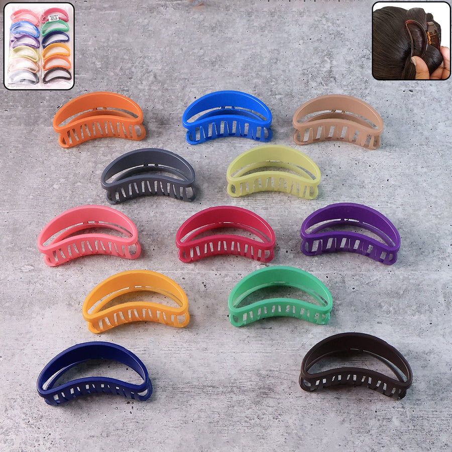 Plastic Hair Clip – Durable Matte Hair Clamp Grip (12 Pc)