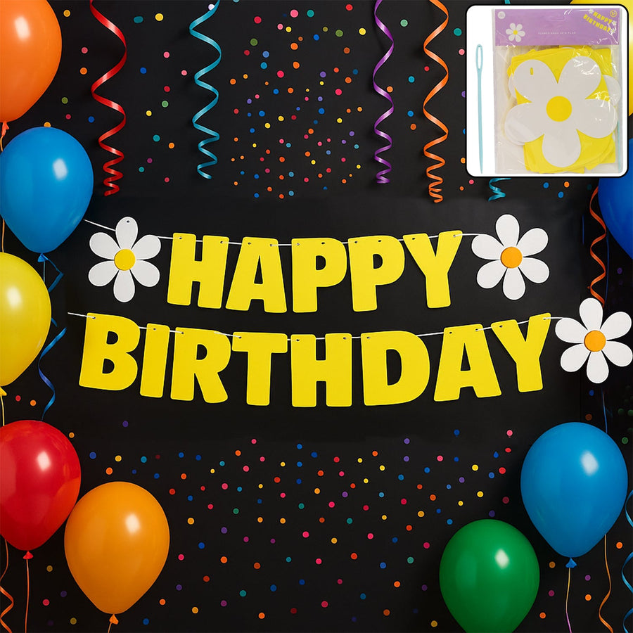 Birthday Banner Set – Vibrant Floral Party Decoration