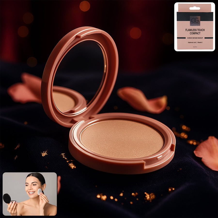 Hazelnut Compact Powder – Flawless Matte Finish with Nourishing Care