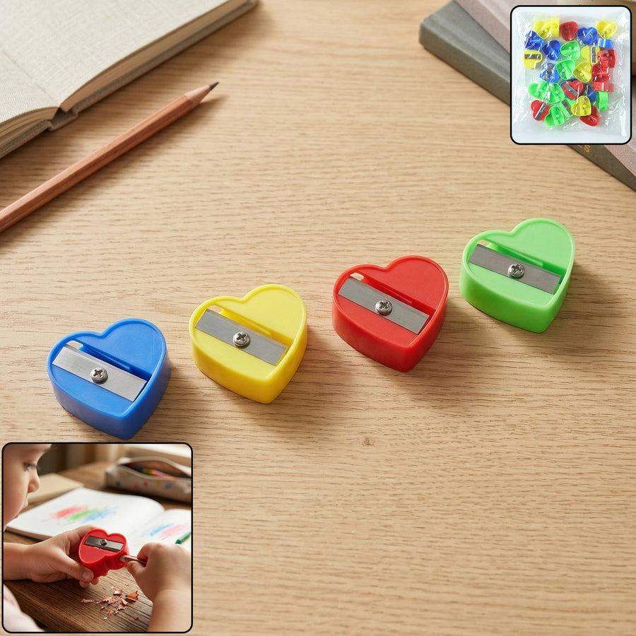 Heart Shape Pencil Sharpener – Colorful & Portable for Kids