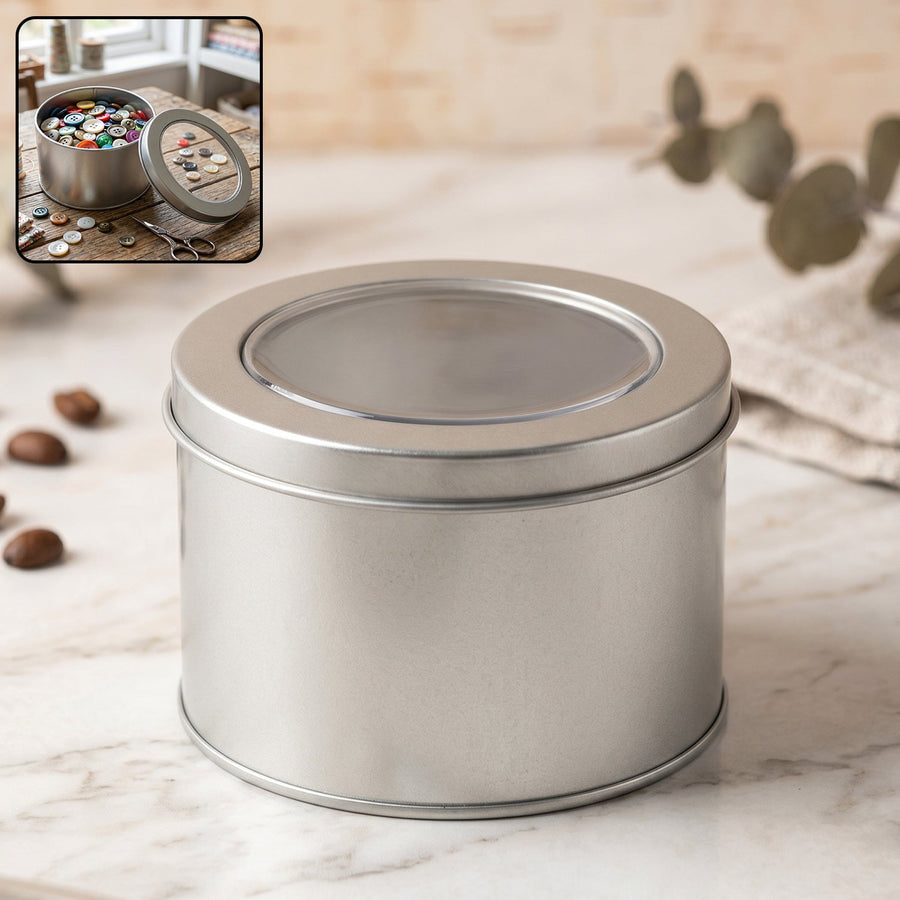 Round Metal Storage Tin Box – Compact organiser & gift box