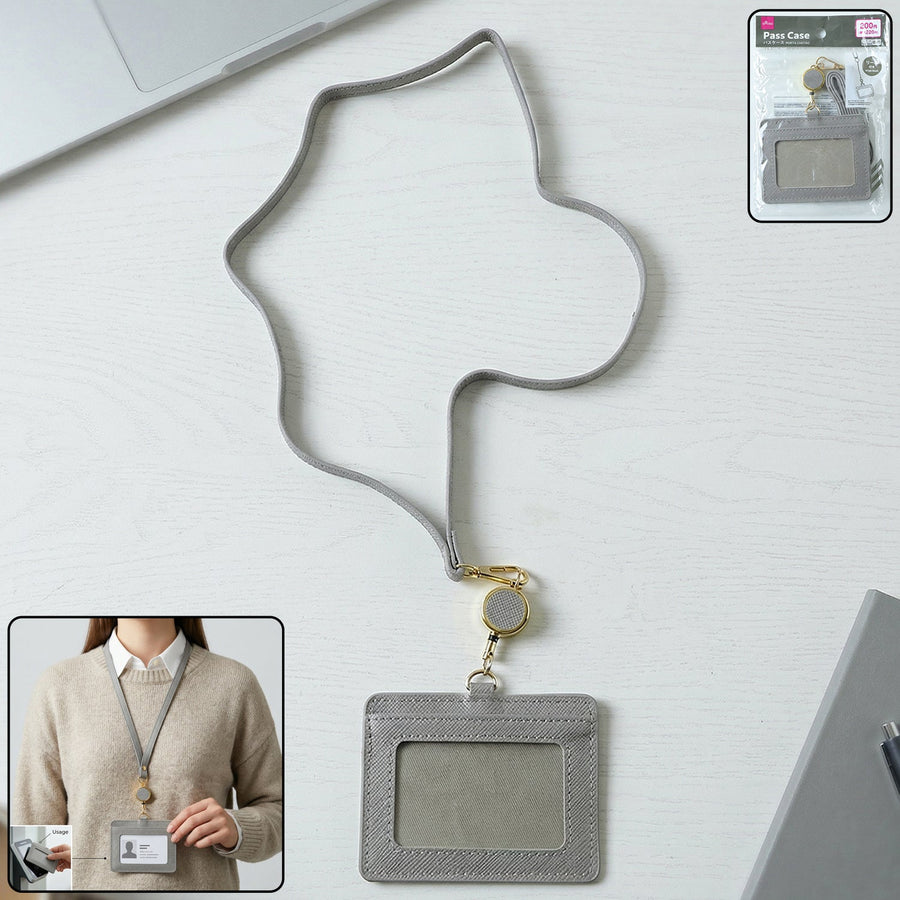 ID Card Holder with Adjustable Neck Strap – Durable & Professional