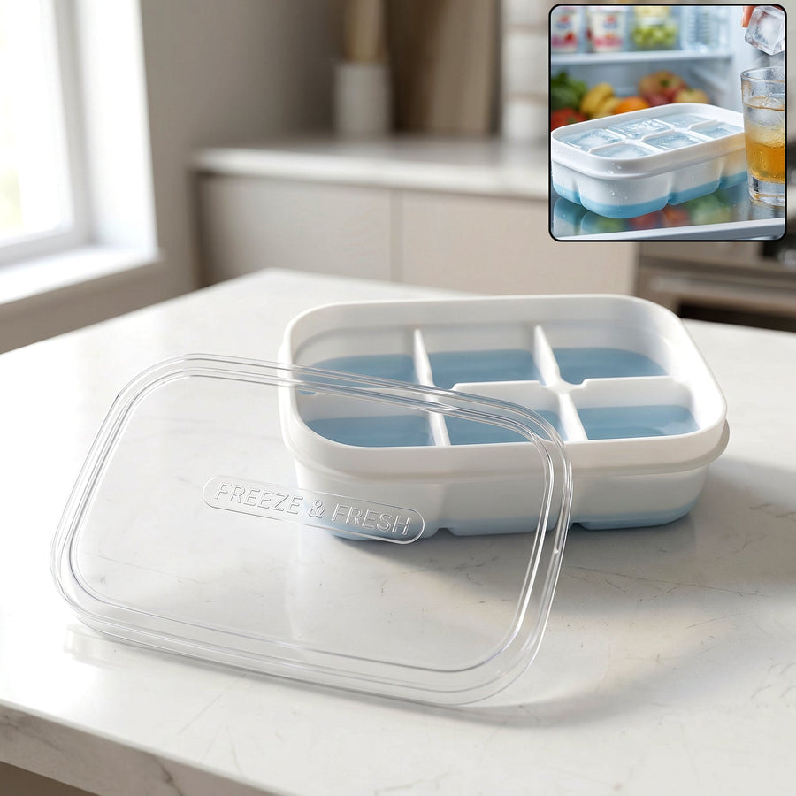 Mini Plastic Ice Tray for Freezer, Six Cavity Compact Design for Home