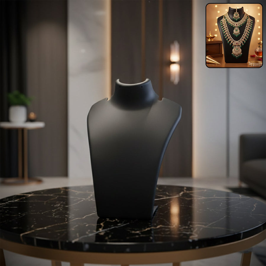 Necklace Display Stand – Premium Black Mannequin Bust 15x11 cm