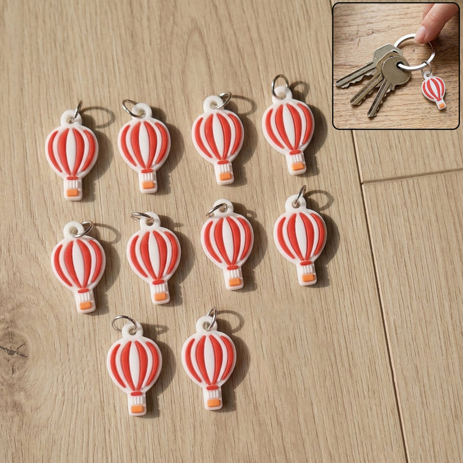 Hot Air Balloon Bag Charm Keychain Set – Trendy Travel Accessory