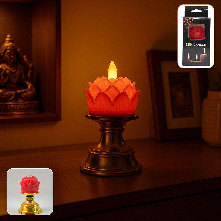 Lotus LED Flameless Candle – Elegant Decorative Flameless Light