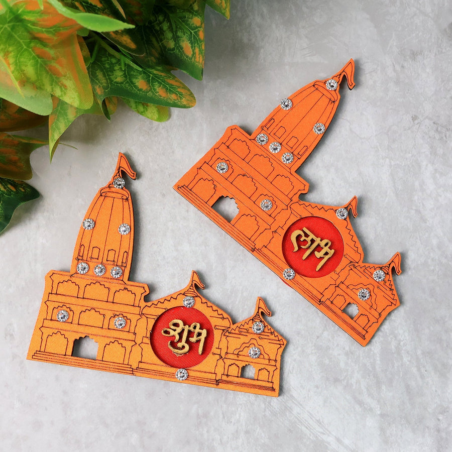 Shubh Labh Temple Wall Sticker – Vibrant Festive Home Décor