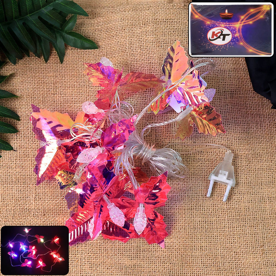 LED Leaf String Lights – 4 Meter Multicolor Decorative Lighting