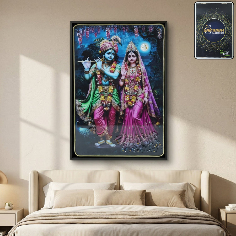 Radha Krishna Wall Frame – Divine Home Decor for Spiritual Spaces