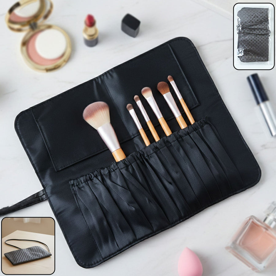 Makeup Brush Organizer Bag – Foldable & Travel-Friendly Storage