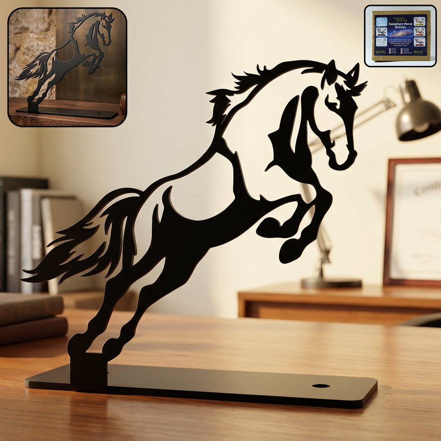 Metal Horse Sculpture – Modern Desk Decor for Sophistication