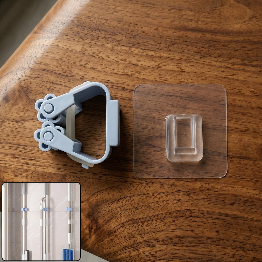 Self-Adhesive Broom Mop Holder – No-Drill Wall Organizer