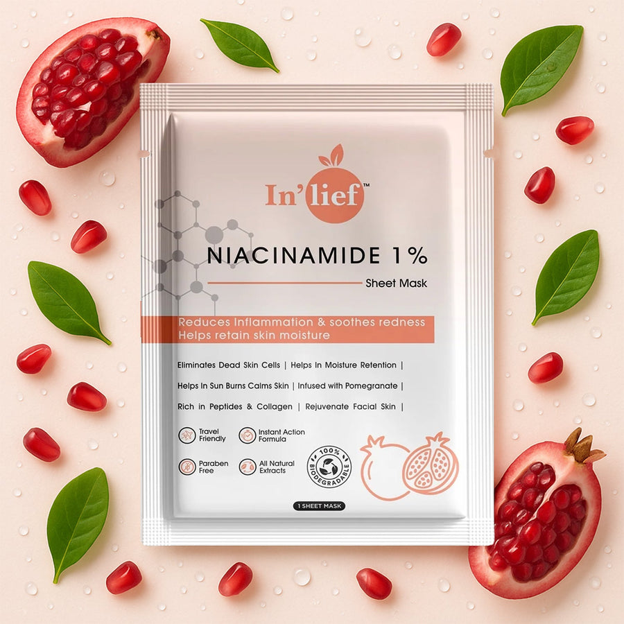 Niacinamide 1% Hydrating Facial Sheet Mask – Soothes & Calms Skin