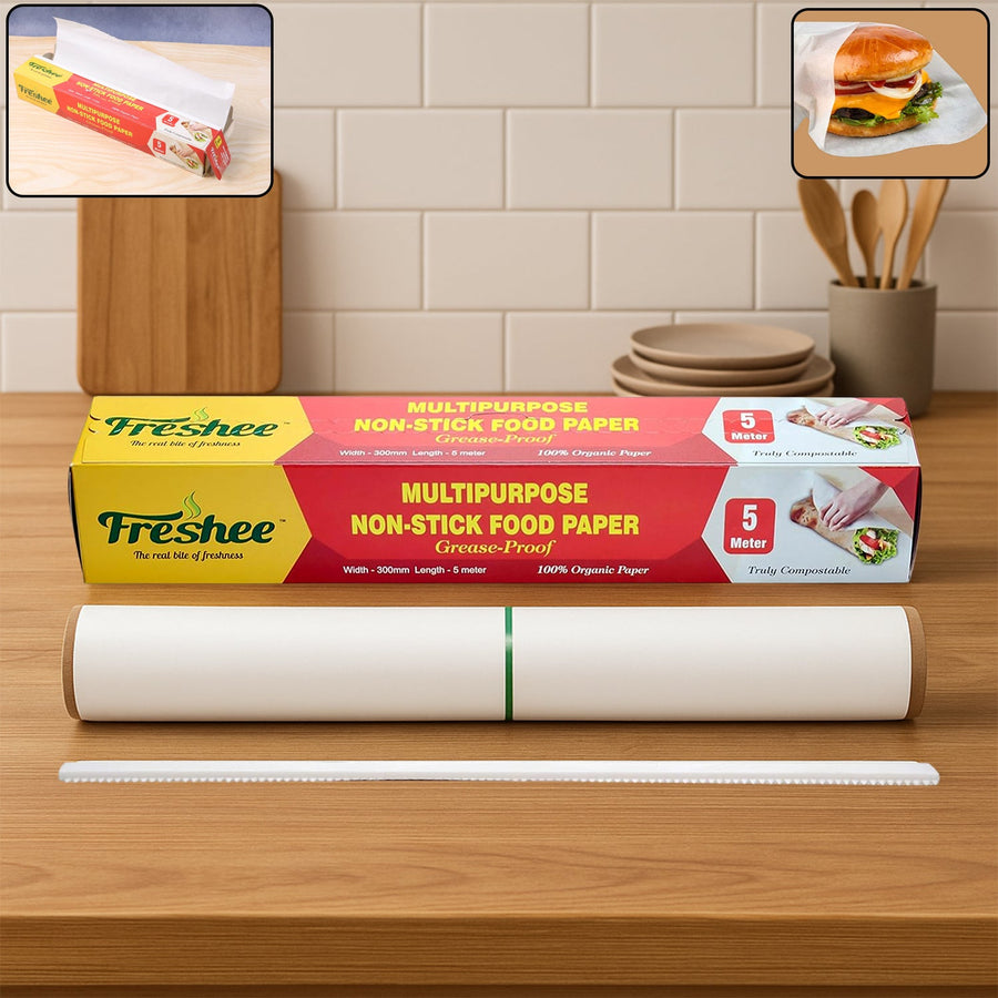 Grease-Proof Food Paper Roll – Non-Stick, Easy Dispense 300mm x 5m
