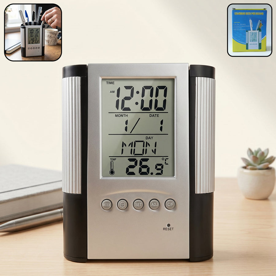 Digital Calendar Desk Clock – Time, Date, Temperature Display