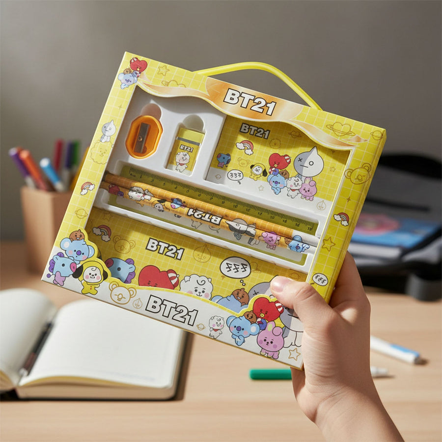 Cartoon Printed Pencil Box – Complete Kids Stationery Set
