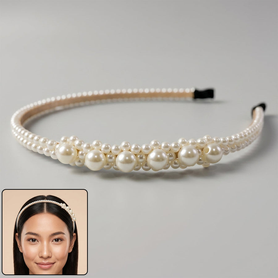 Pearl Beaded Headband – Elegant and Lightweight for Daily & Party Wear